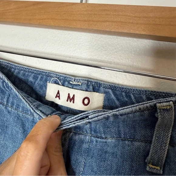 AMO Edith Wide Leg Denim Trouser in Romance 100% Cotton Slouchy Fit size 29 - Picture 13 of 14